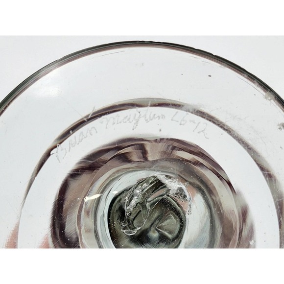 Brian Maytum Oil Lamp Signed Swirl Handmade Glass Ball Design - Picture 7 of 11